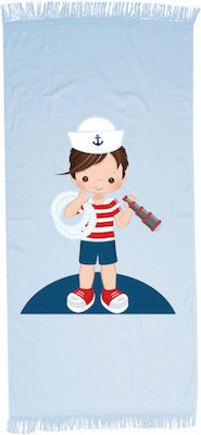 Borea Παιδική Πετσέτα Παρεό Θαλάσσης Sailor 70*140cm Γαλάζιο
