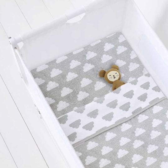 Snuz Комплект Бебешки Чаршафи За Количка Памучни Екрю 44x80бр 2бр