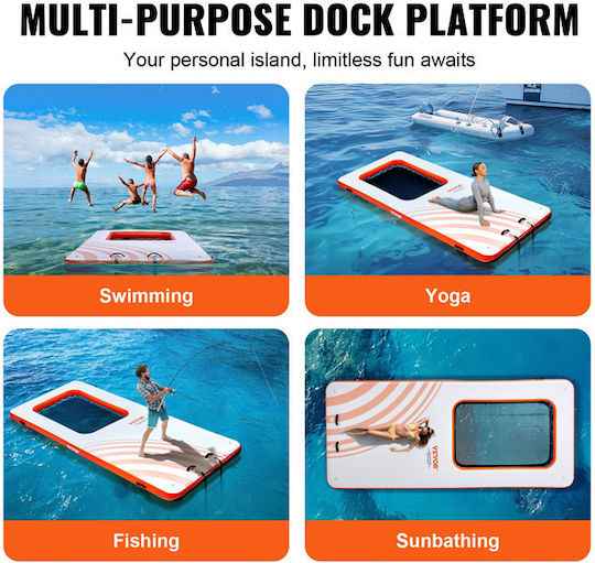 Inflatable Floating Platform with Ladder and Pump 4.57 X 1.98 M Vevor Cqft15x65bjhlfcw3v0