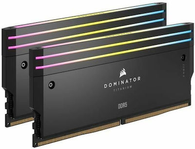 Corsair Dominator Titanium RGB XMP 64GB DDR5 RAM cu 2 module (2x32GB) și Viteză 6000 pentru Desktop