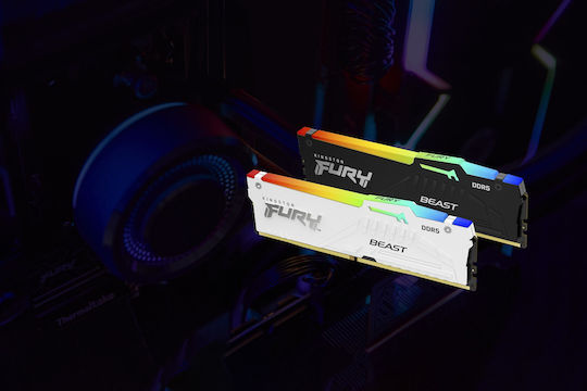 Kingston Fury Beast RGB DDR5 128GB RAM με 4x32GB Modules και Ταχύτητα 5600 για Desktop