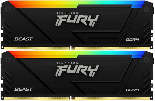 Kingston Fury Beast 16GB DDR4 RAM cu 2 module (2x8GB) și Viteză