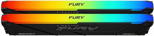 Kingston Fury Beast DDR4 16GB RAM με 2x8GB Modules και Ταχύτητα 3200 για Desktop