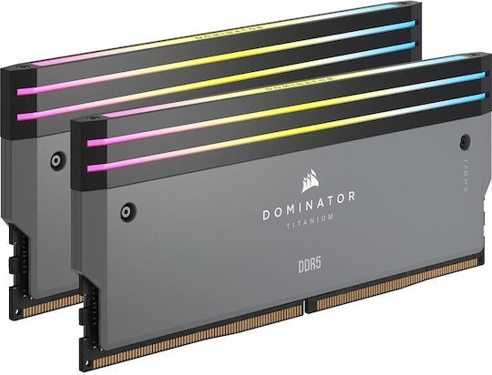Corsair Dominator Titanium RGB EXPO 64GB DDR5 RAM mit 2 Modulen (2x32GB) und Geschwindigkeit 6000 für Schreibtisch