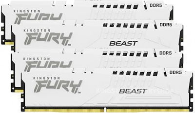 Kingston Fury Beast 128GB DDR5 RAM with 4 Modules (4x32GB) and 5200 Speed for Desktop