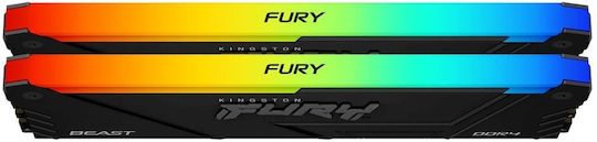 Kingston Fury Beast DDR4 32GB RAM με 2x16GB Modules και Ταχύτητα 3600 για Desktop
