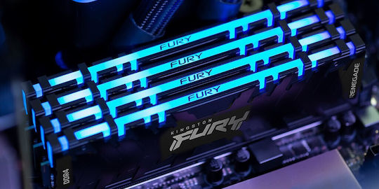 Kingston Fury Renegade Rgb 16GB DDR4 RAM cu 2 module (2x8GB) și Viteză 3600 pentru Desktop