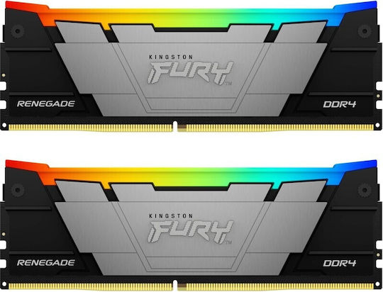 Kingston Fury Renegade Rgb 16GB DDR4 RAM cu 2 module (2x8GB) și Viteză 3600 pentru Desktop