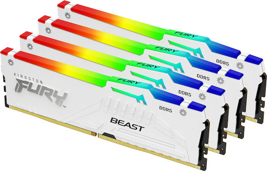 Kingston Fury Beast RGB 64GB DDR5 RAM with 4 Modules (4x16GB) and 5600 Speed for Desktop
