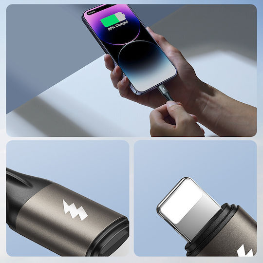 Joyroom Light-speed ​​series Sa25-ac6 USB 2.0 Cable USB-C male - USB-A 100W PD Μαύρο 1.2m