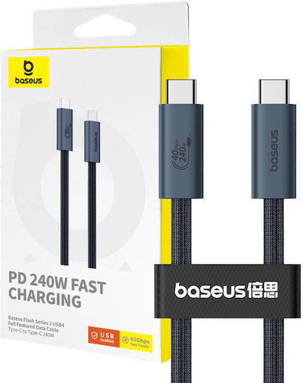 Baseus Flash Series 2 USB 4 Video Cable USB-C Male - USB-C 240W PD Black 1m P10311803111-00