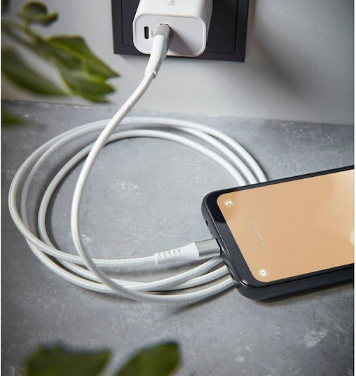 Intenso A315C Braided USB 2.0 Cable USB-C male - USB-A 60W PD Λευκό 1.5m 7901102