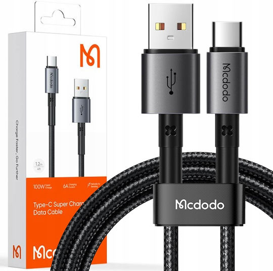 Mcdodo CA-3590 USB 2.0 Cable USB-C male - USB-A 100W PD Μαύρο 1.2m CA-3590