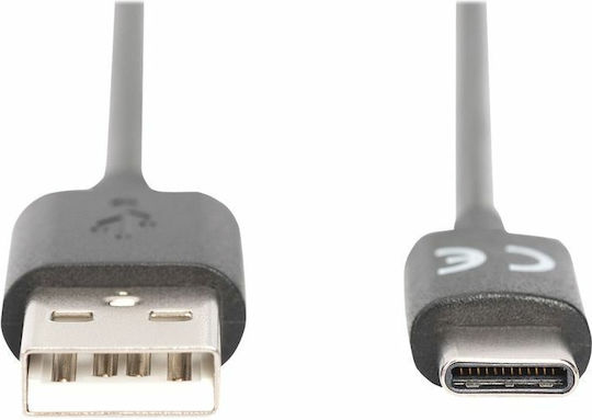 Digitus USB 2.0 Кабел USB-C Мъжки - USB-A Захранване PD Черен 1м AK-300154-010-S