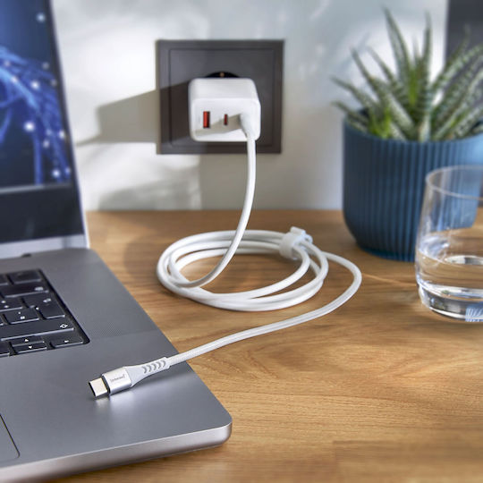 Intenso C315C Braided USB 2.0 Cable USB-C male - USB-C 60W PD Λευκό 1.5m 7901002