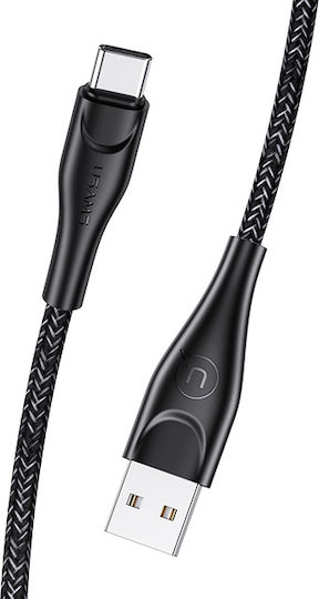 Usams US-SJ392 Braided USB 2.0 Cable USB-C male - USB-A 10W Μαύρο 1m SJ392USB01