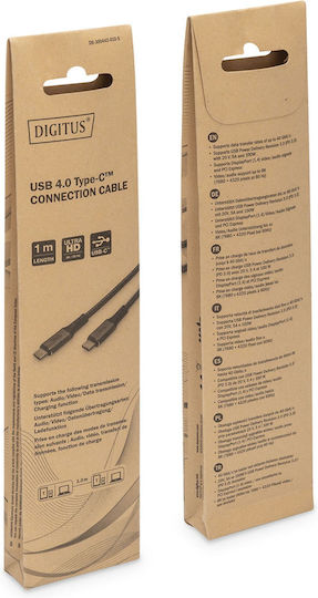 Digitus USB 4 Video Cable USB-C male - USB-C 100W PD Μαύρο 1m DB-300443-010-S