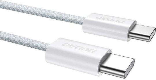 Dudao Braided USB 2.0 Cable USB-C male - USB-C 60W PD Λευκό 2m