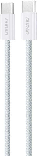 Dudao Braided USB 2.0 Cable USB-C male - USB-C 60W PD Λευκό 2m