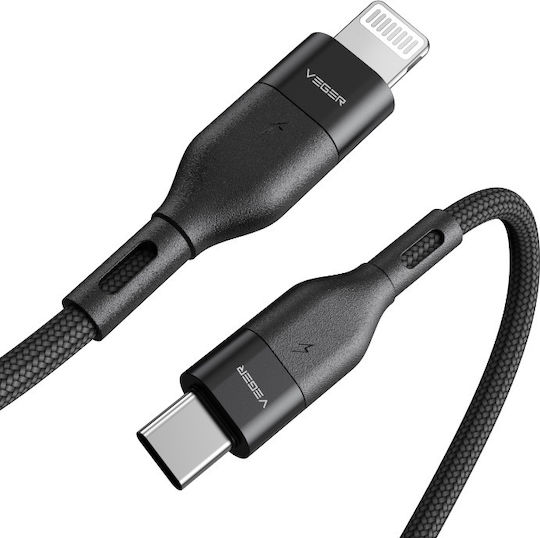 Veger Braided USB-C to Lightning Cable 60W Black 1.2m (CL01)