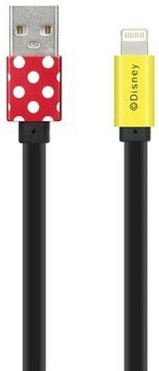Disney Mickey Flat USB-A la Cablu Lightning Multicolor 1m (DUSMIC007)