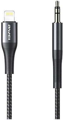 Awei CL-116L Braided 3.5mm to Lightning Cable Μαύρο 1m