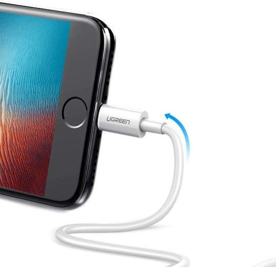 Ugreen US155 USB-A to Lightning Cable 12W Λευκό 1m (20728)