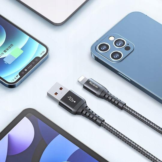 Mcdodo CA-2261 Braided USB-A to Lightning Cable Μαύρο 1m