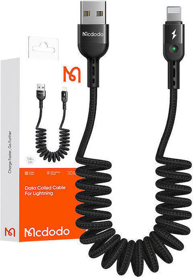 Mcdodo Spiral USB-A to Lightning Cable Μαύρο 1.8m (CA-6410)