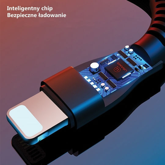 Usams Geflochten USB-A zu Lightning Kabel Türkis 1.2m (SJ360USB02)