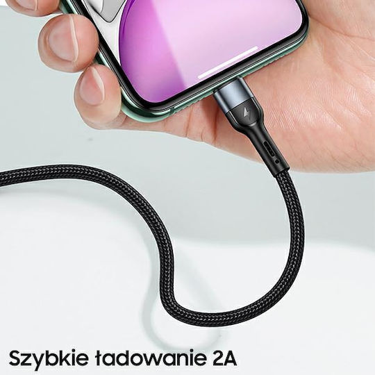 Usams SJ448 Плетена USB-A към Lightning кабел Зелен 1м (SJ448USBSG02)
