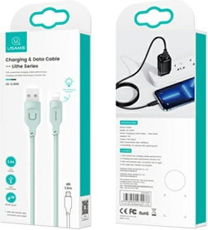 Usams US-SJ565 Regular USB-A la Cablu Lightning Verde 1.2m (SJ565USB04)