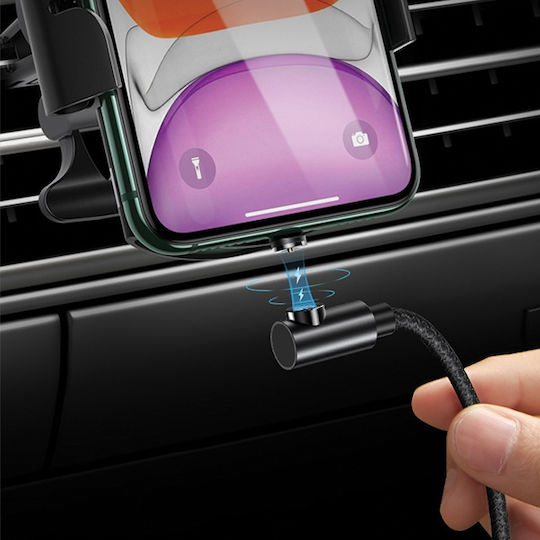 Usams SJ444 Winkel (90°) / Geflochten / Magnetisch Abnehmbar USB-A zu Lightning Kabel Rot 1m (SJ444USB02)