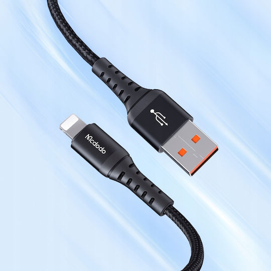 Mcdodo CA-2260 Braided USB-A to Lightning Cable Μαύρο 0.2m
