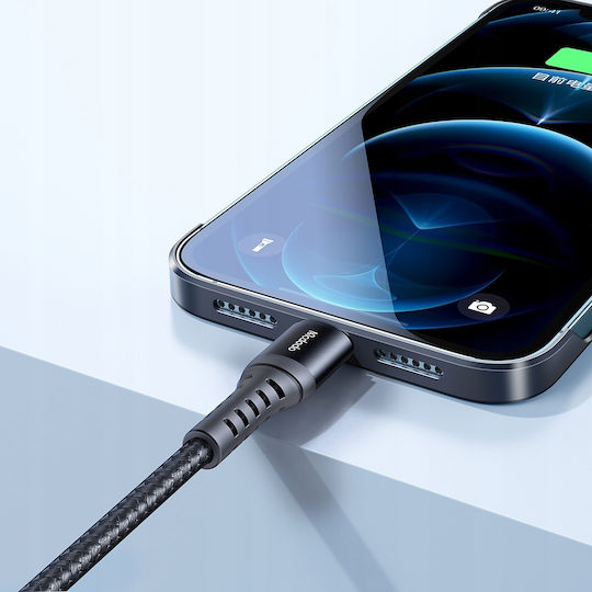 Mcdodo CA-2260 Braided USB-A to Lightning Cable Μαύρο 0.2m