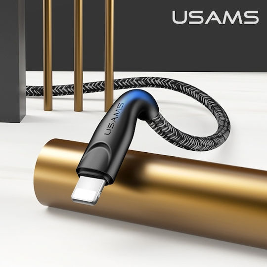Usams SJ397 U41 Braided USB-A to Lightning Cable Black 2m (SJ397USB01)
