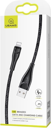 Usams SJ397 U41 Braided USB-A to Lightning Cable Black 2m (SJ397USB01)