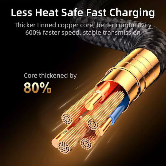 Joyroom S-UL012A6 Ъгъл (90°) / Плетена USB-A към Lightning кабел Син 1.2м