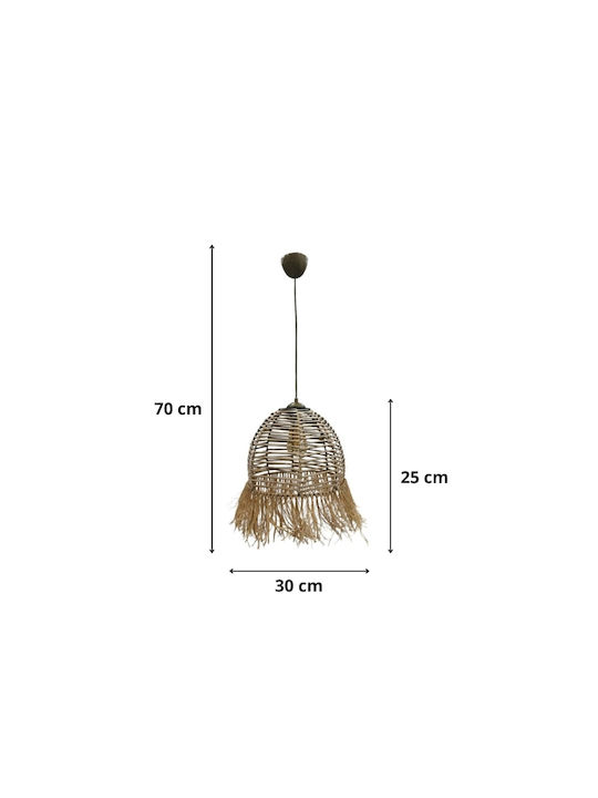 Megapap Varena Pendant Light with Rope for Socket E27 30x70x70cm