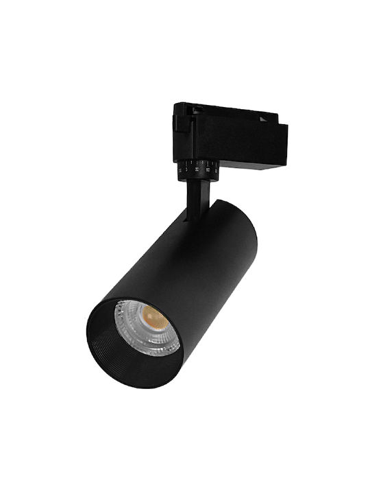 GloboStar Единично LED Топло бяло Спот в Черен Цвят