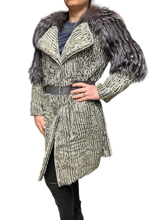 MARKOS LEATHER Women's Long Fur Gray