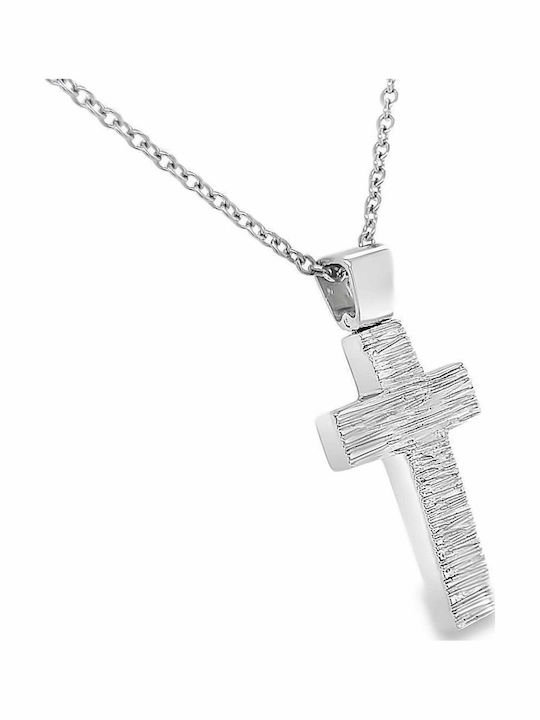 Zweiseitiges Kreuz Weißgold 14 Karat St106937