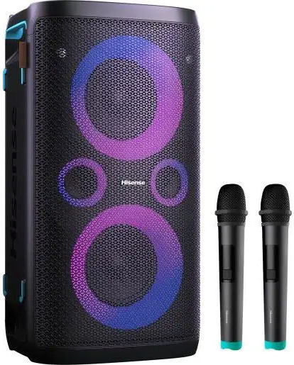 Hisense Караоке Система с Безжични Микрофони и Светлинни Ефекти Party Rocker One Plus HP110 Черен