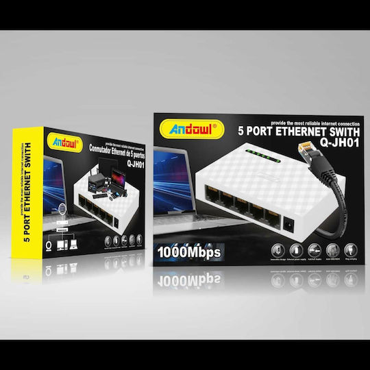 Andowl JH01 Negestionat L2 Switch cu 5 Porturi Gigabit (1Gbps) Ethernet