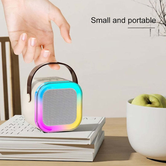 Karaoke Speaker with Wireless Microphones and Lighting Effects Beige
