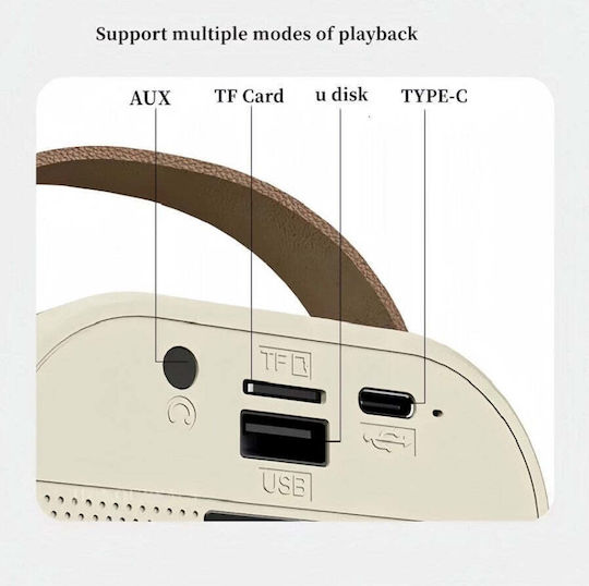 Karaoke Speaker with Wireless Microphones and Lighting Effects Beige