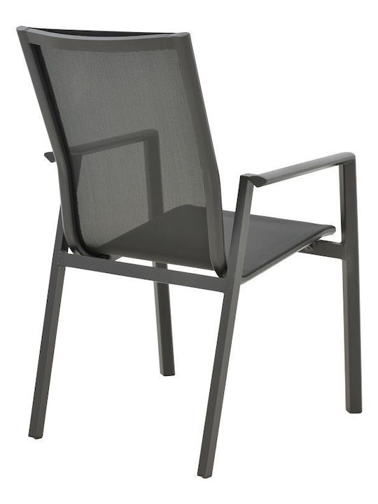 Outdoor Aluminum Outdoor Chair Dashiell Black 71x58x94cm