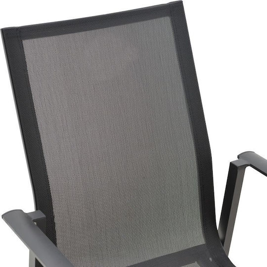 Outdoor Aluminum Outdoor Chair Dashiell Black 71x58x94cm