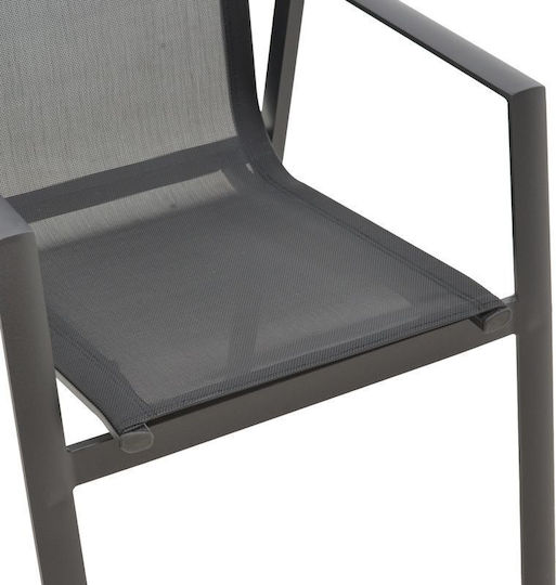Outdoor Aluminum Outdoor Chair Dashiell Black 71x58x94cm