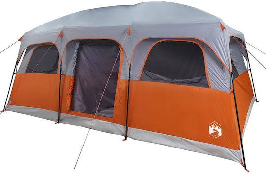 vidaXL Family Camping Tunnel Tent Gray For 9 People